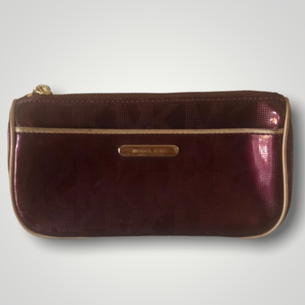 MICHAEL KORS burgundy coloured make up case